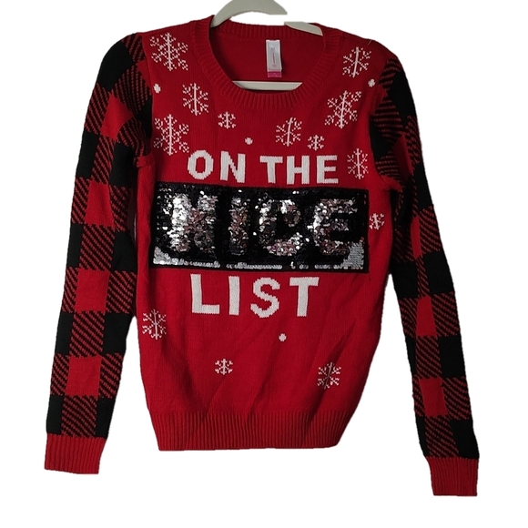 No Boundaries Ugly Christmas Sweater Size M (7-9) - Picture 2 of 5